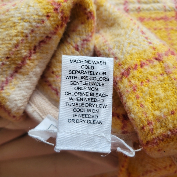 For The Republic Mustard and Beige Plaid Cabincore Soft Shacket - Picture 10 of 12